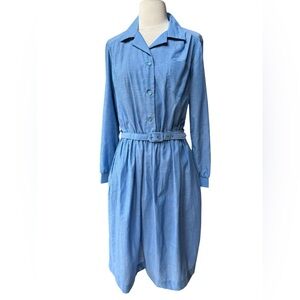 Deadstock 1960s Carolina Maid Poly/Cotton Half‎ Button Closure, Shirt Dress